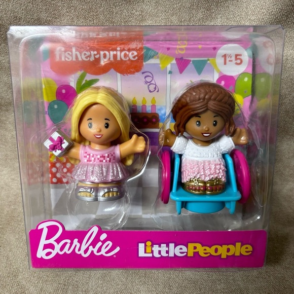 Fisher-Price Little People Barbie Party Figure Pack, 2 Characters for Toddlers - Picture 1 of 6